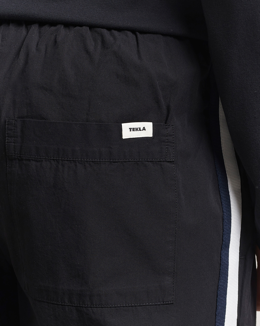 Herre | Pyjamaser og badekåper | Tekla | Grosgrain Stripes Pyjama Pants All Black