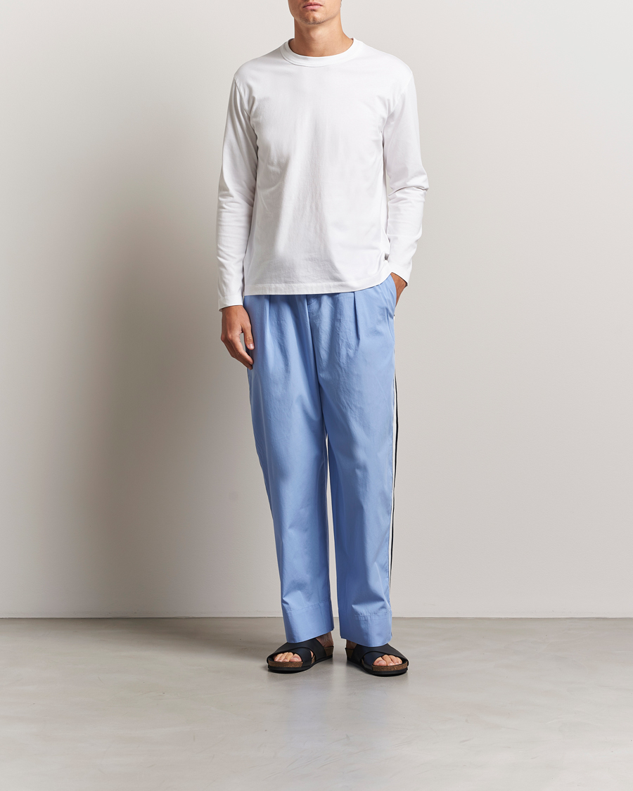 Herre | Pyjamaser og badekåper | Tekla | Grosgrain Stripes Pyjama Pants Cornflower Blue