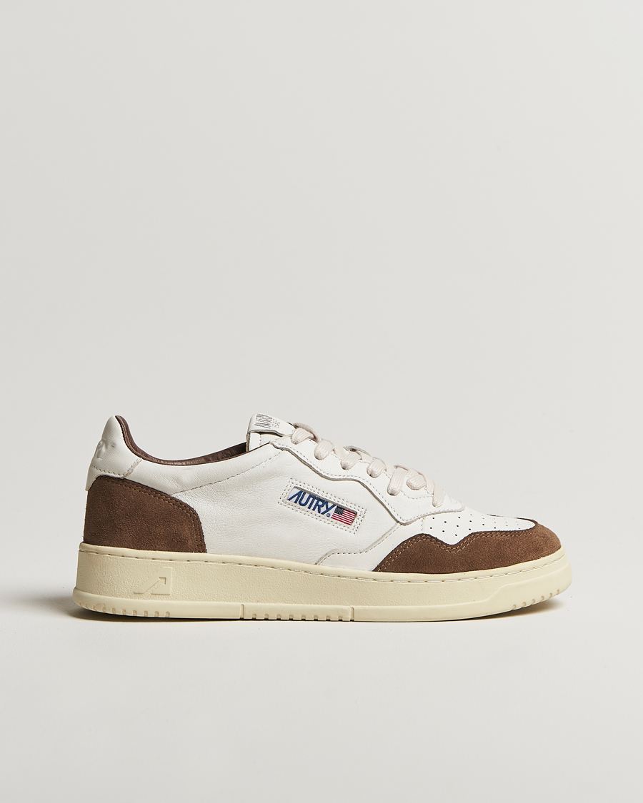 Herre | Sneakers | Autry | Medalist Low Super Soft Goat Leather Sneaker White/Brown