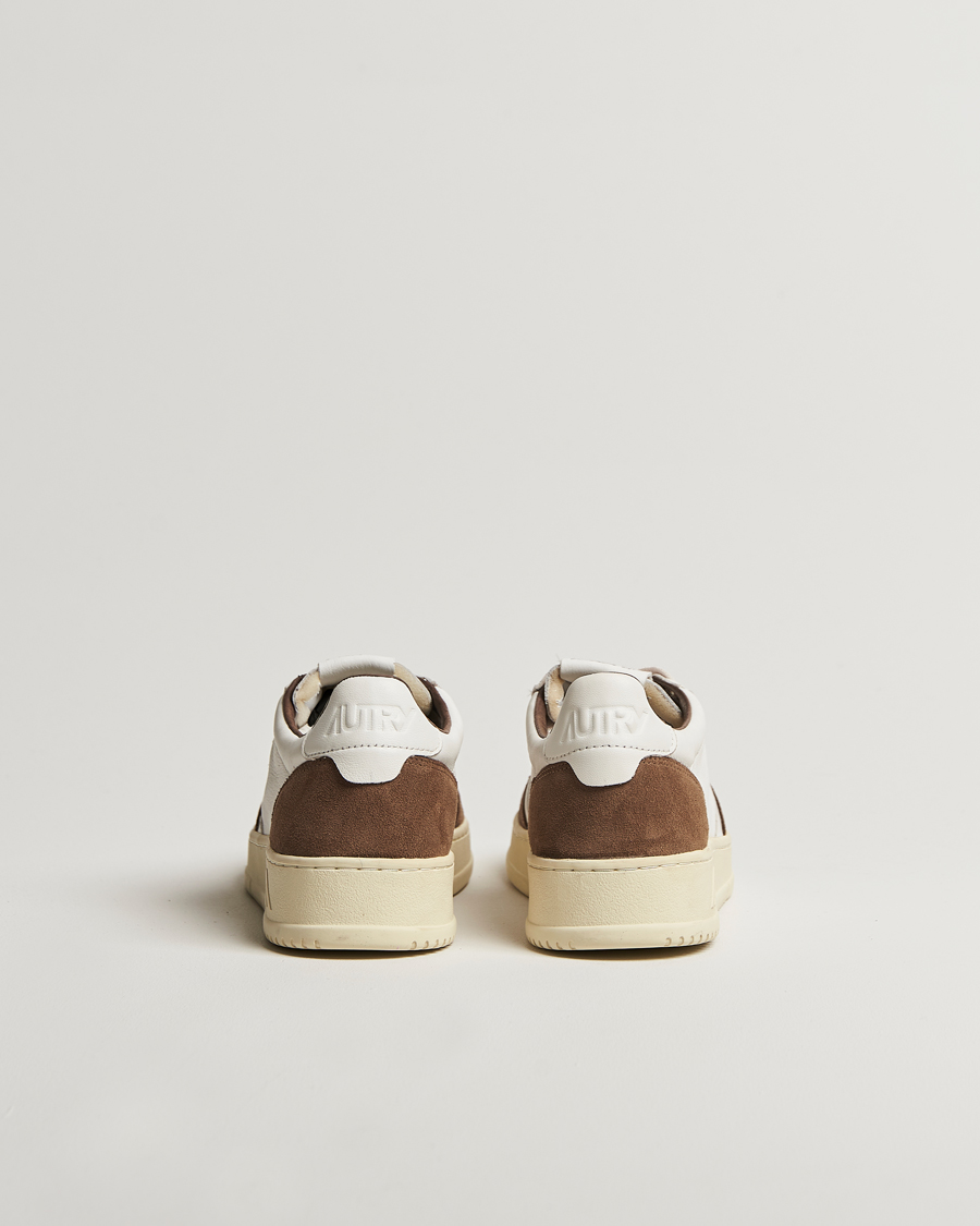 Herre | Sneakers | Autry | Medalist Low Super Soft Goat Leather Sneaker White/Brown