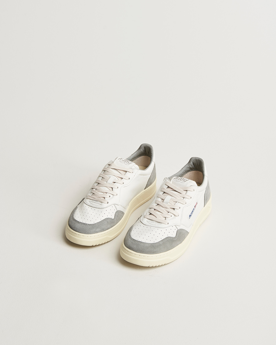 Herre | Sneakers | Autry | Medalist Low Super Soft Goat Leather Sneaker White/Grey