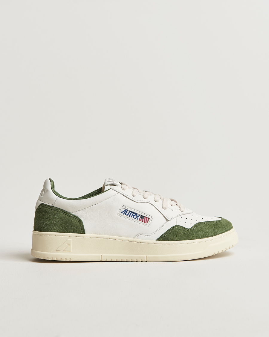 Herre | Sneakers | Autry | Medalist Low Super Soft Goat Leather Sneaker White/Green