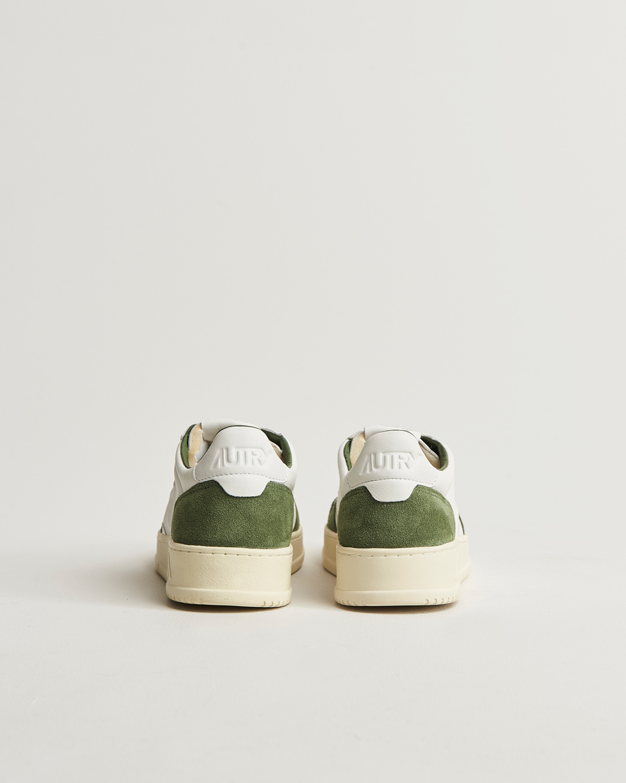 Herre | Sneakers | Autry | Medalist Low Super Soft Goat Leather Sneaker White/Green