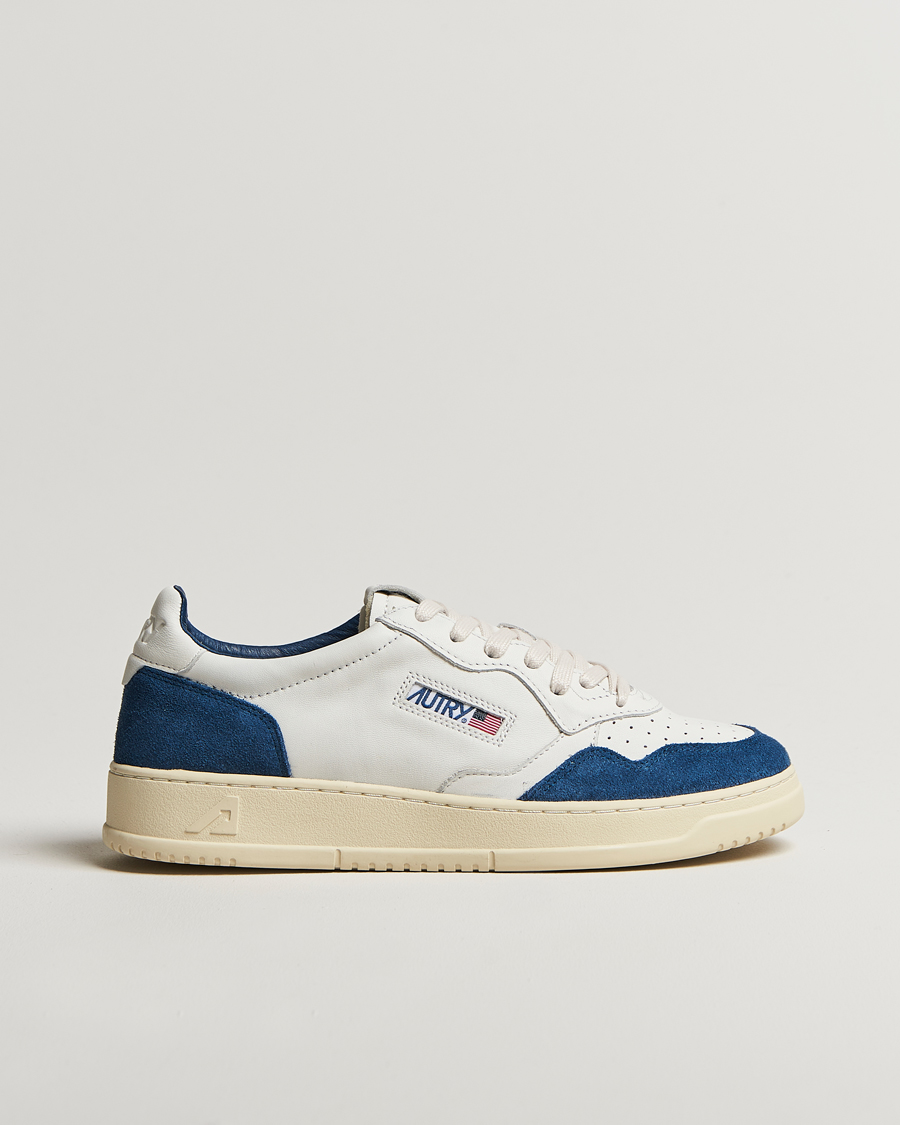 Herre | Sneakers | Autry | Medalist Low Super Soft Goat Leather Sneaker White/Navy