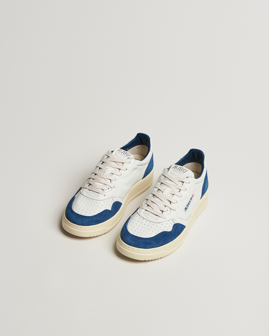 Herre | Sneakers | Autry | Medalist Low Super Soft Goat Leather Sneaker White/Navy