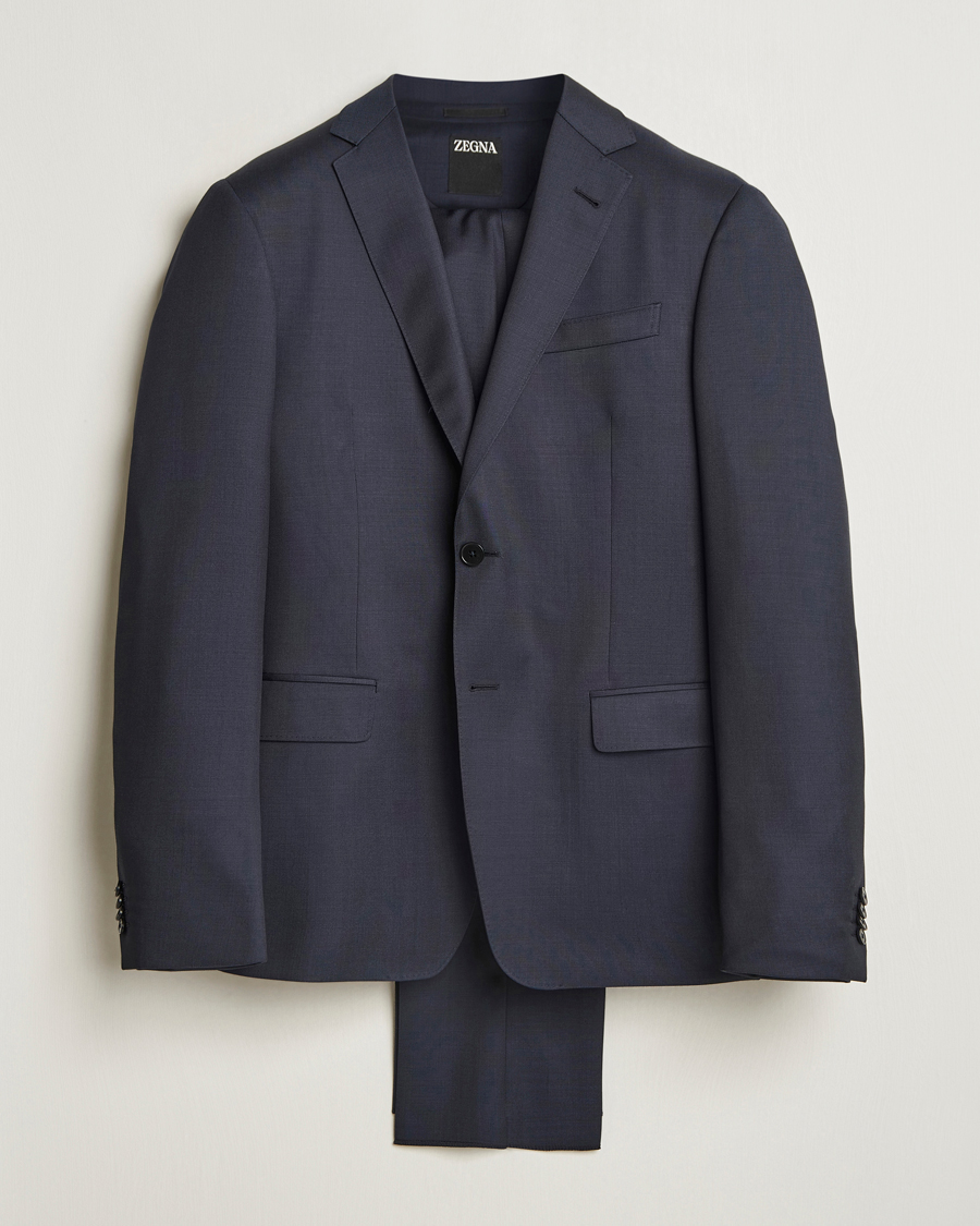 Herre | Dresser | Zegna | Tailored Wool Suit Navy