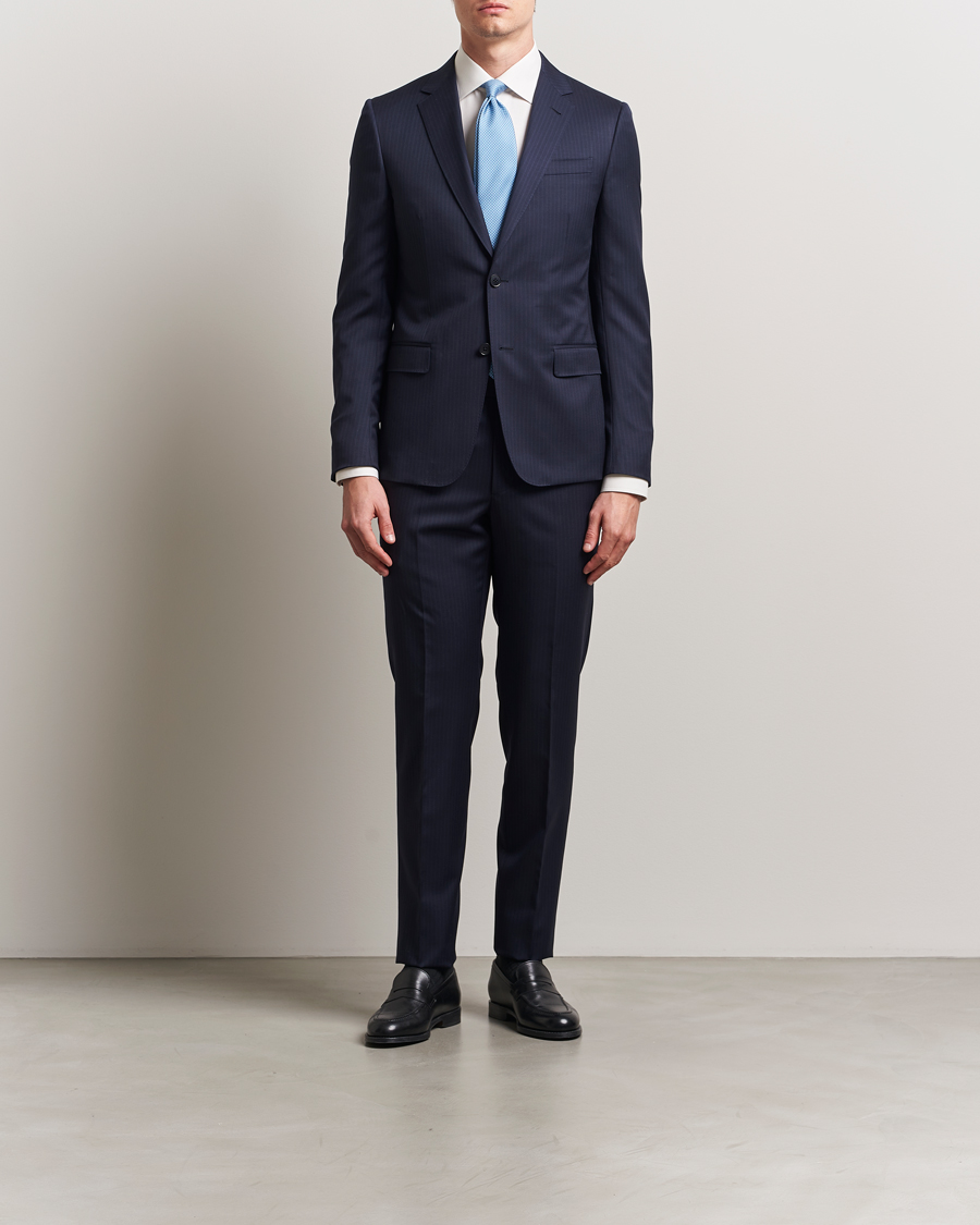 Herre | Dresser | Zegna | Tailored Wool Suit Navy Stripe