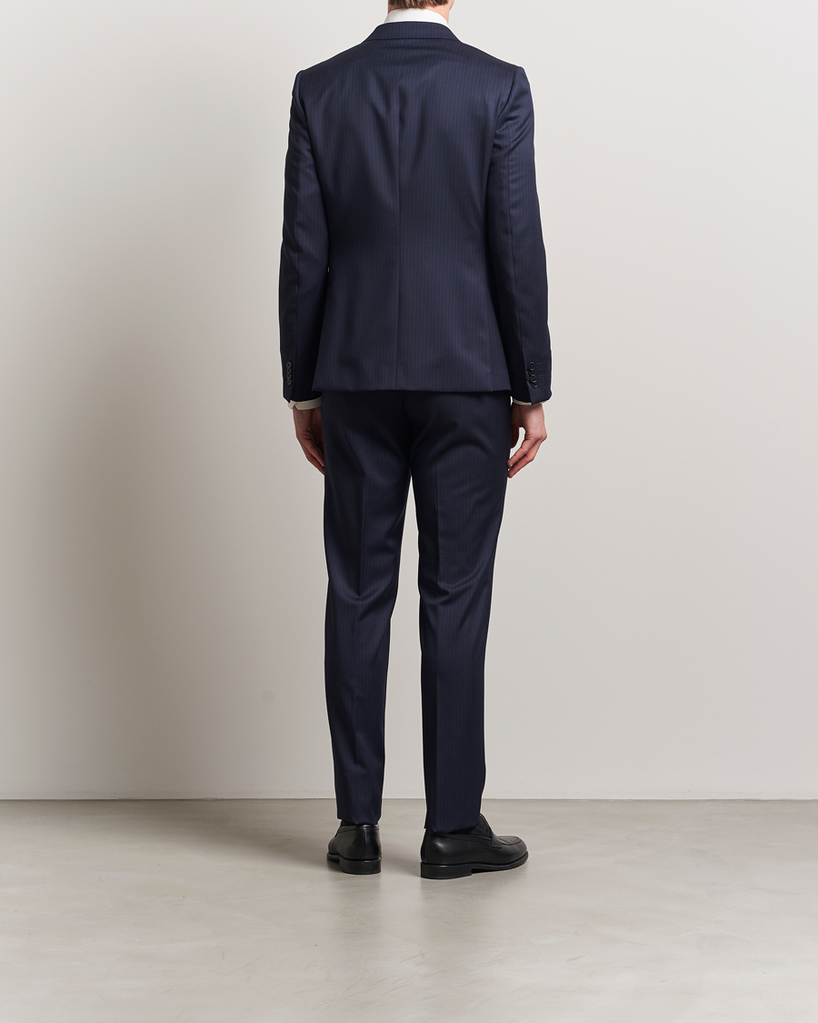 Herre | Dresser | Zegna | Tailored Wool Suit Navy Stripe