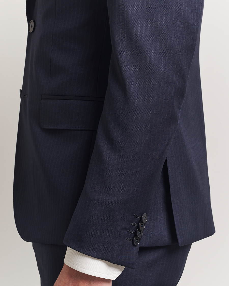 Herre | Dresser | Zegna | Tailored Wool Suit Navy Stripe