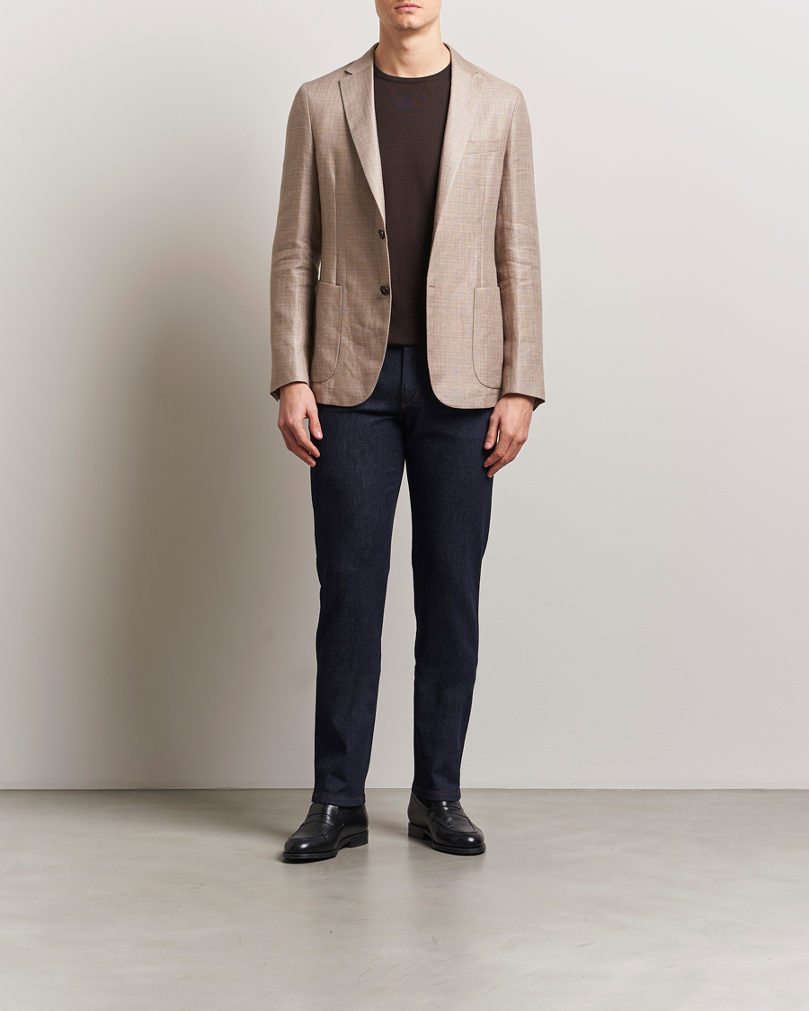 Herre | Dressjakker | Zegna | Unconstructed Wool/Linen Blazer Beige