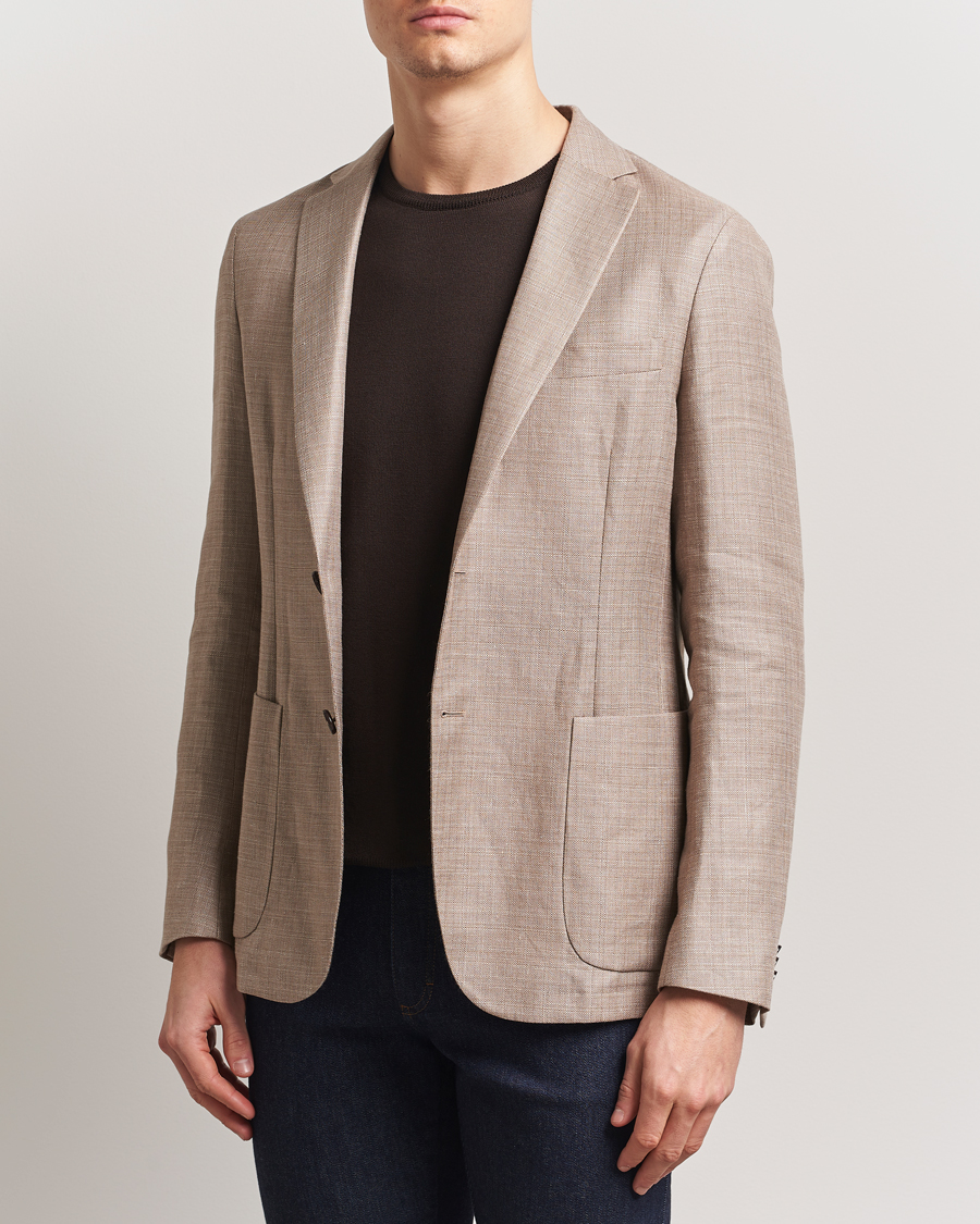 Herre | Dressjakker | Zegna | Unconstructed Wool/Linen Blazer Beige