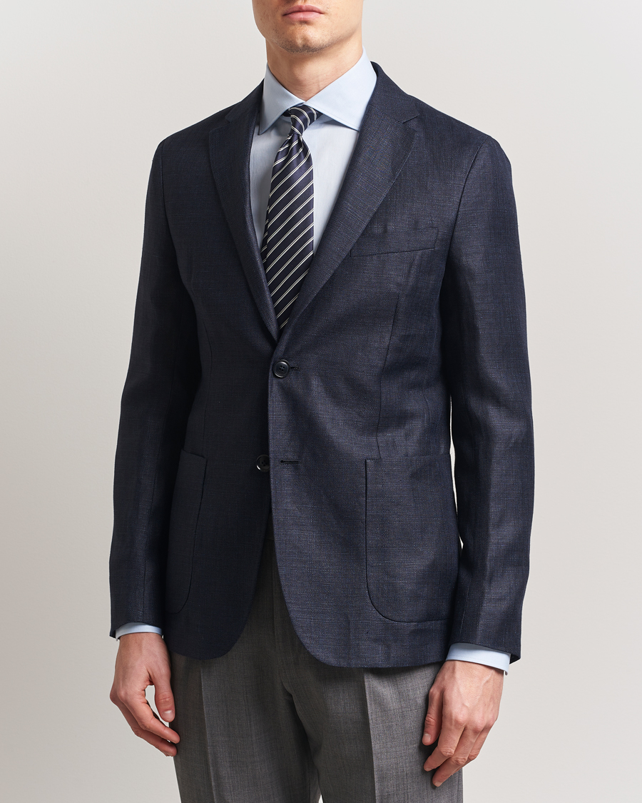 Herre | Dressjakker | Zegna | Unconstructed Wool/Linen Blazer Navy