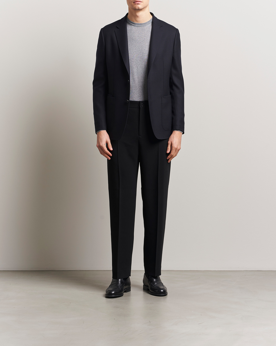 Herre | Dressjakker | Zegna | Unconstructed Wool Hopsack Blazer Navy