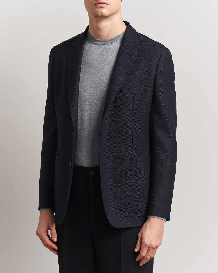 Herre | Dressjakker | Zegna | Unconstructed Wool Hopsack Blazer Navy