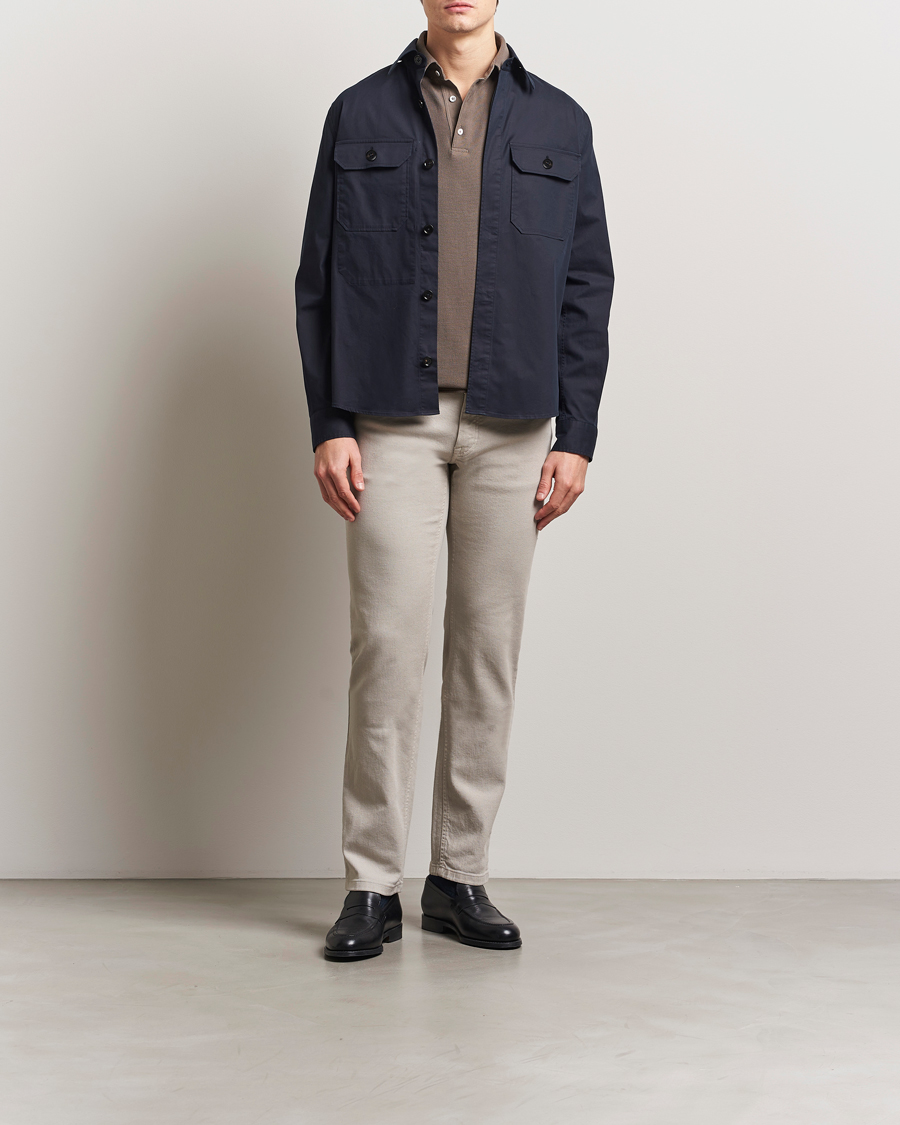 Herre | Skjorter | Zegna | Premium Cotton Overshirt Navy