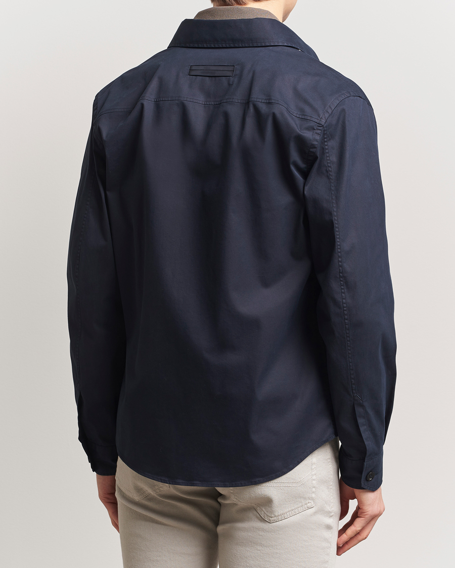 Herre | Skjorter | Zegna | Premium Cotton Overshirt Navy