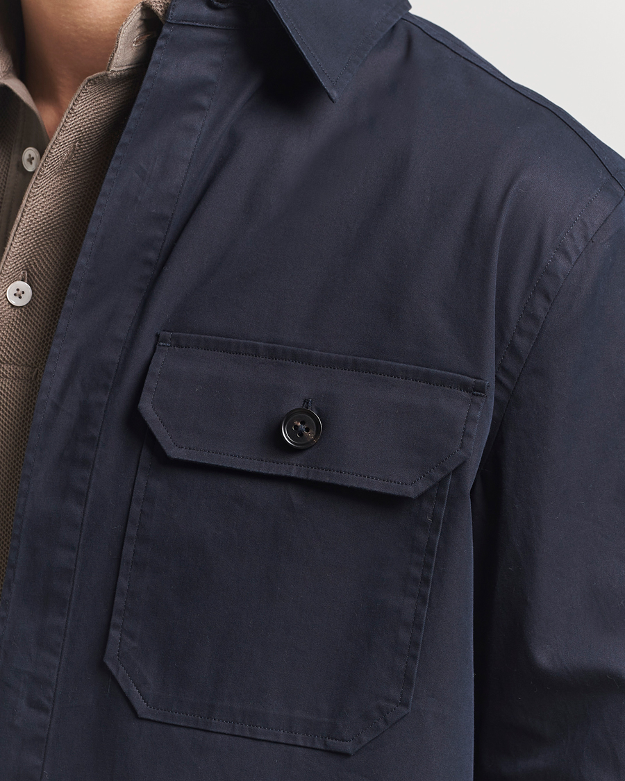 Herre | Skjorter | Zegna | Premium Cotton Overshirt Navy