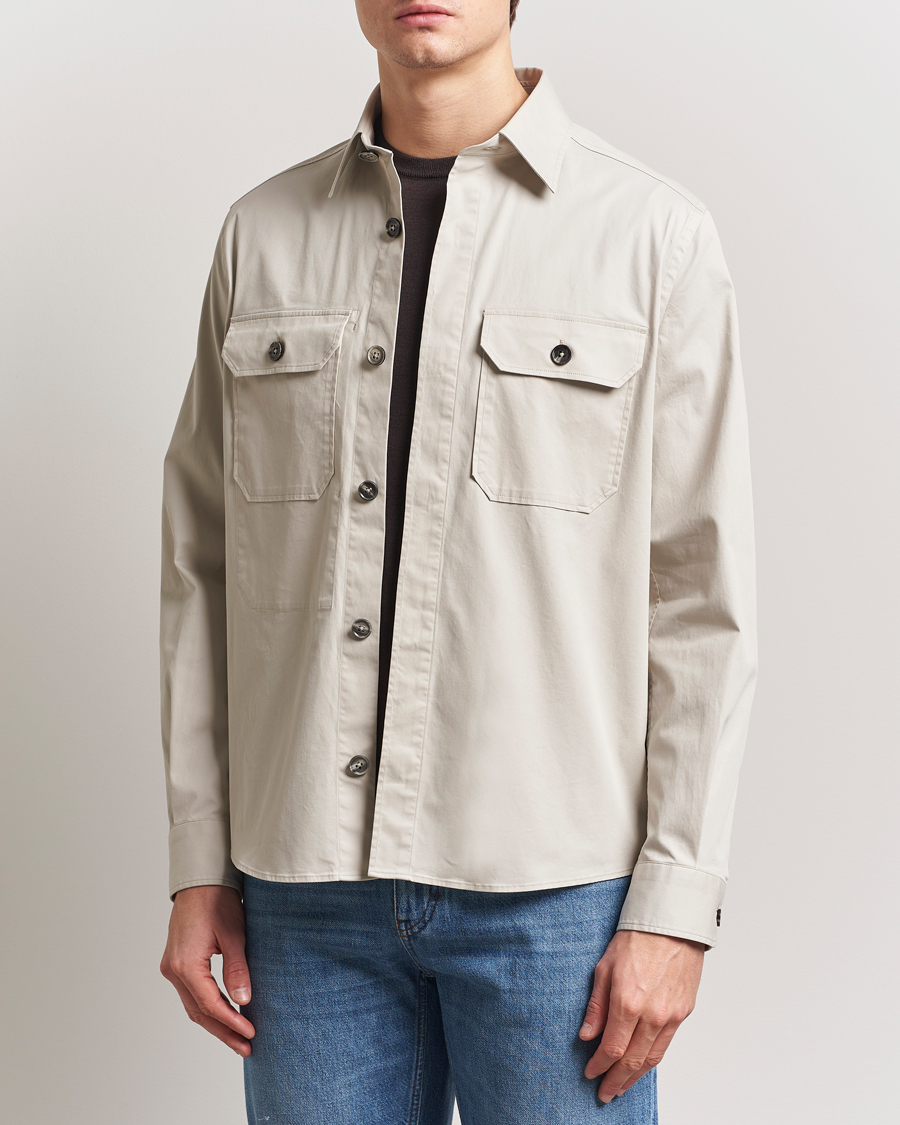 Herre | Skjorter | Zegna | Premium Cotton Overshirt Beige