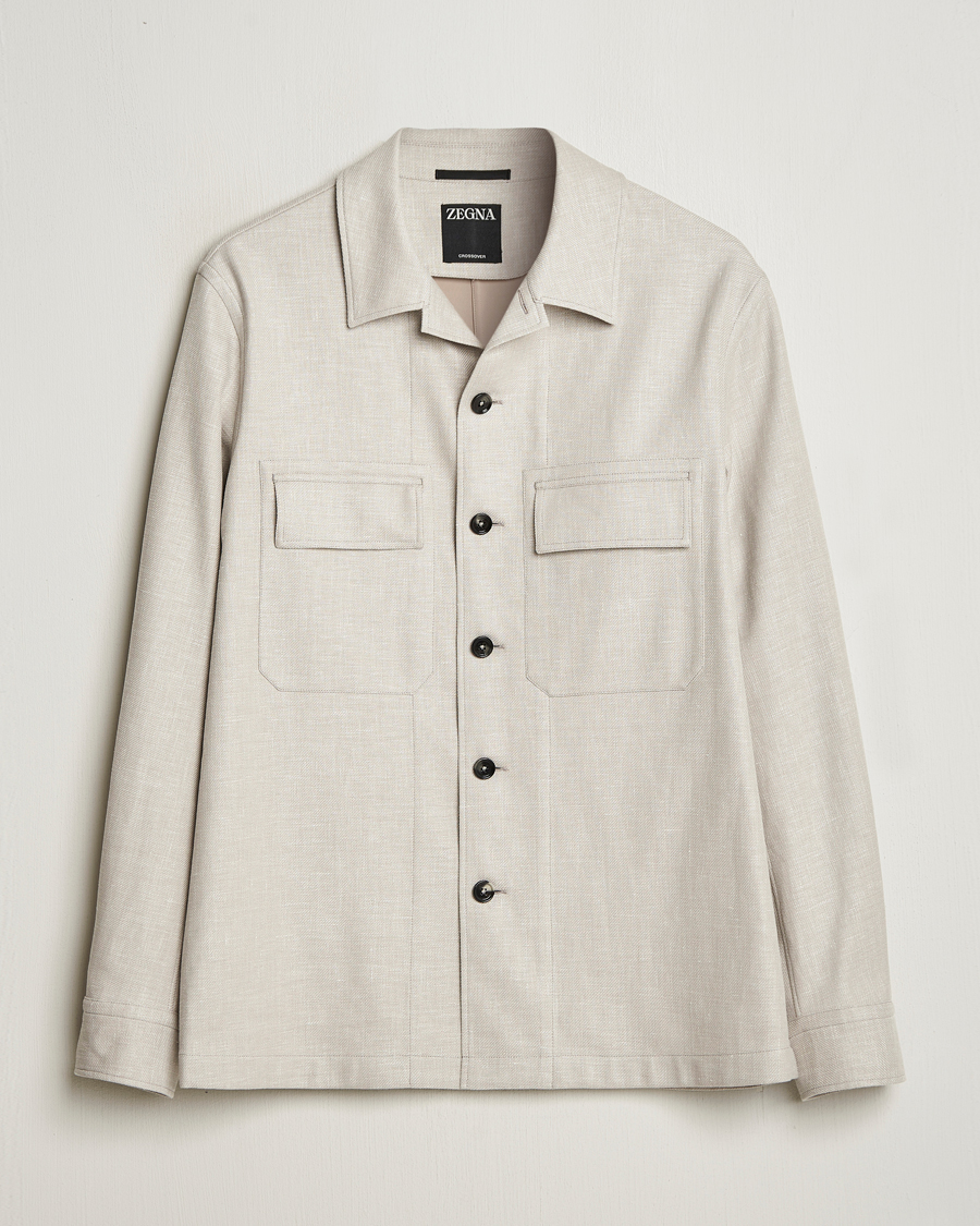 Herre | Skjorter | Zegna | Wool/Linen Shirt Jacket Beige