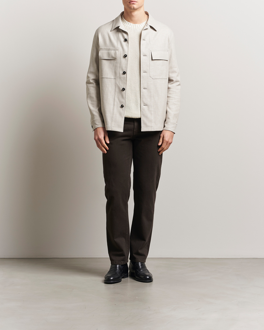 Herre | Skjorter | Zegna | Wool/Linen Shirt Jacket Beige