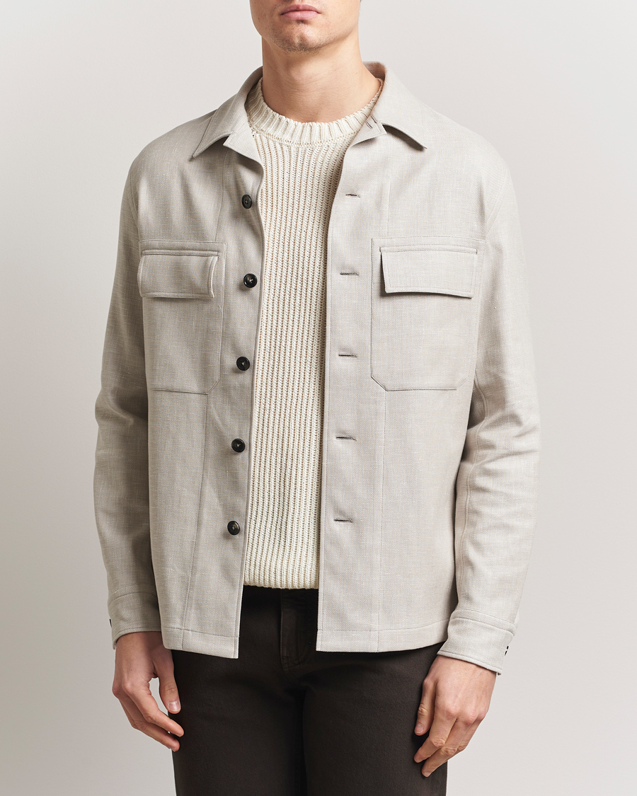 Herre | Skjorter | Zegna | Wool/Linen Shirt Jacket Beige