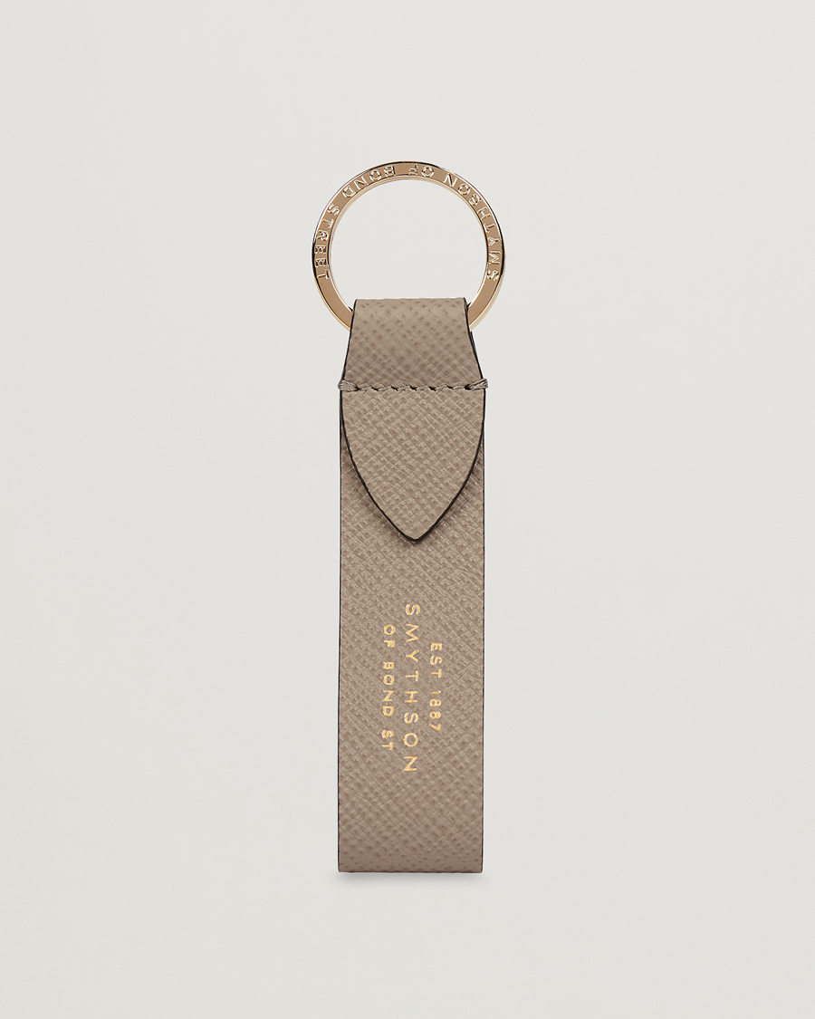 Herre | Nøkkelringer | Smythson | Panama Leather Keyring Sandstone