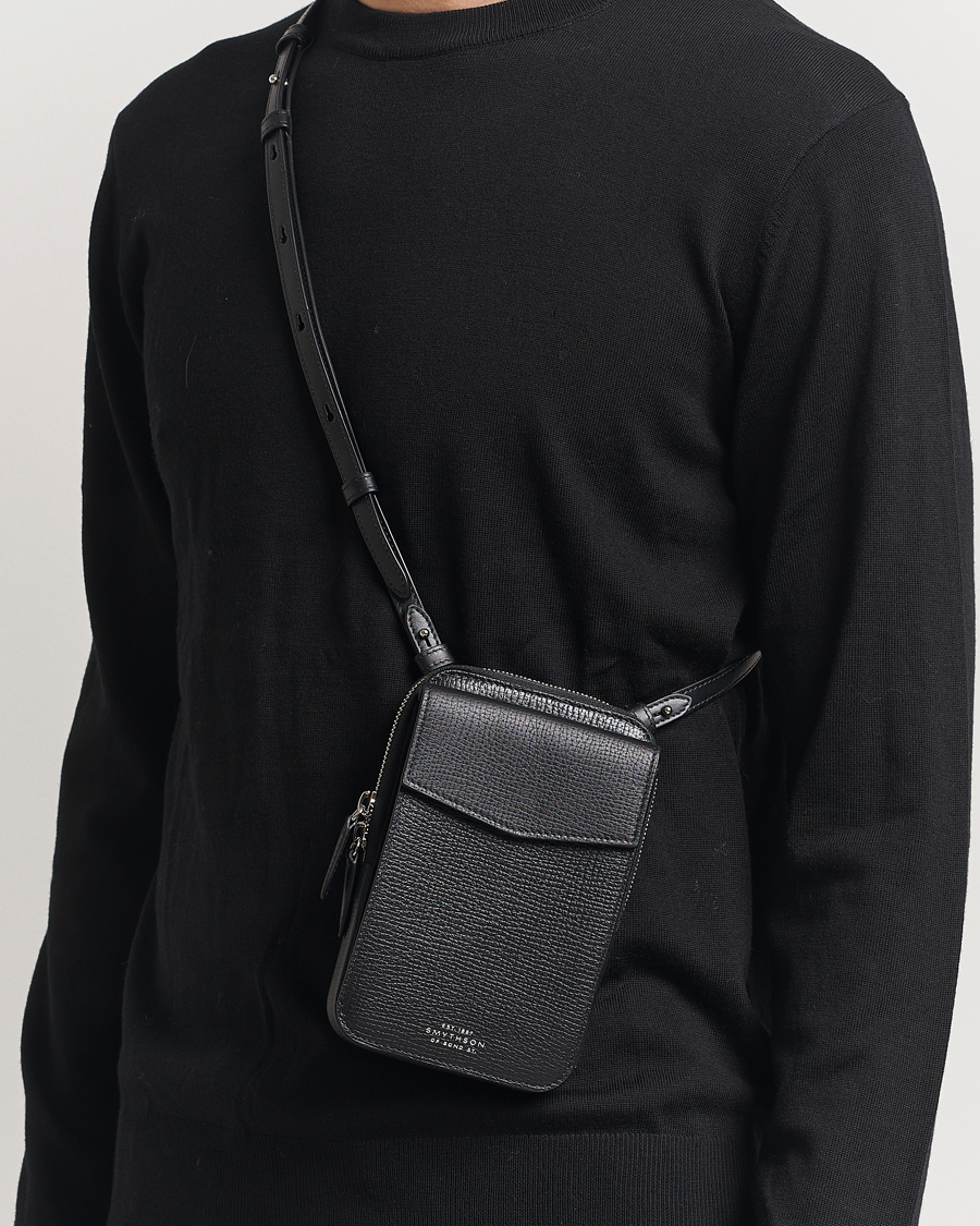 Herre | Vesker | Smythson | Ludlow Crossbody Pouch Black