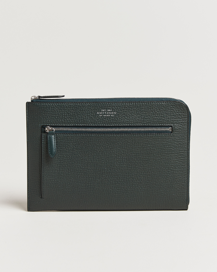Herre | Smythson Ludlow Flat Organiser Pouch Bottle Green | Smythson | Ludlow Flat Organiser Pouch Bottle Green