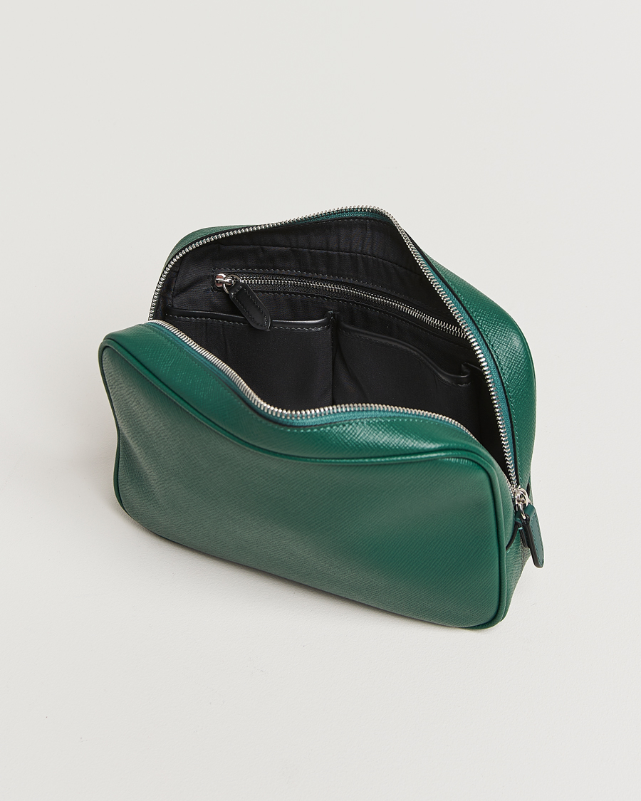 Herre | Vesker | Smythson | Panama Organiser Tech Pouch Forest Green
