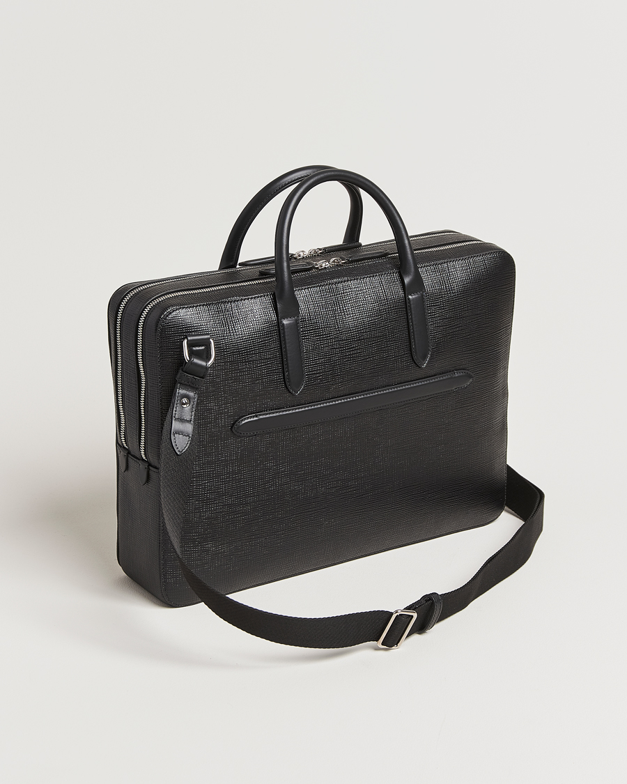 Herre | Vesker | Smythson | Panama Large Lightweight Briefcase Black