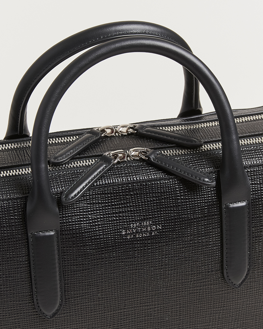 Herre | Vesker | Smythson | Panama Large Lightweight Briefcase Black