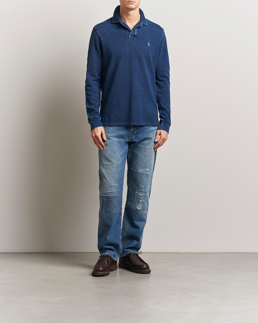 Herre | Gensere | Polo Ralph Lauren | Custom Slim Fit Long Sleeve Polo Shirt Dark Indigo
