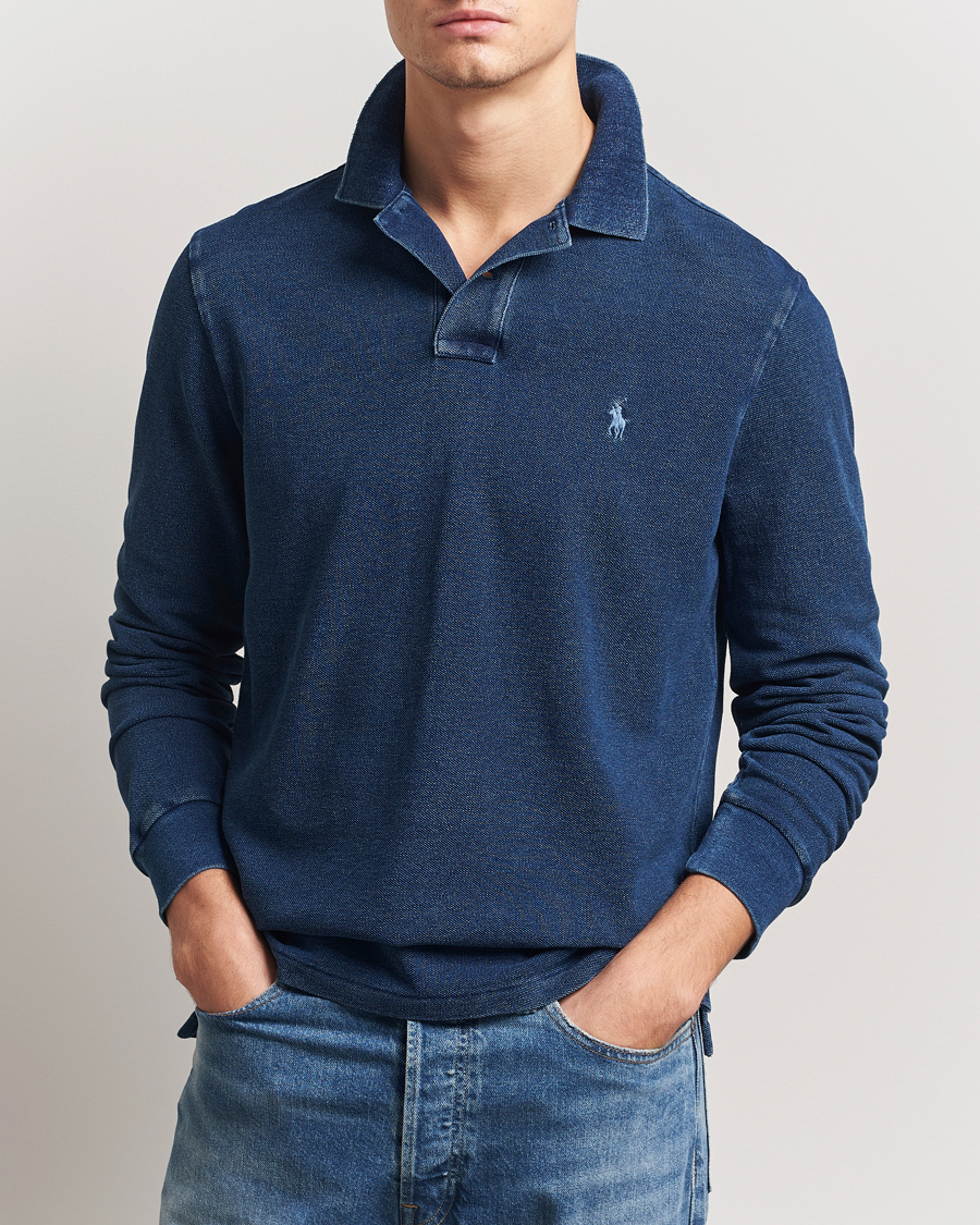 Herre | Gensere | Polo Ralph Lauren | Custom Slim Fit Long Sleeve Polo Shirt Dark Indigo