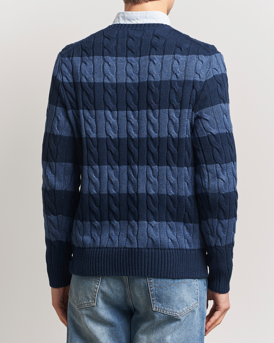 Herre | Gensere | Polo Ralph Lauren | Striped Cotton Sweater Navy Combo