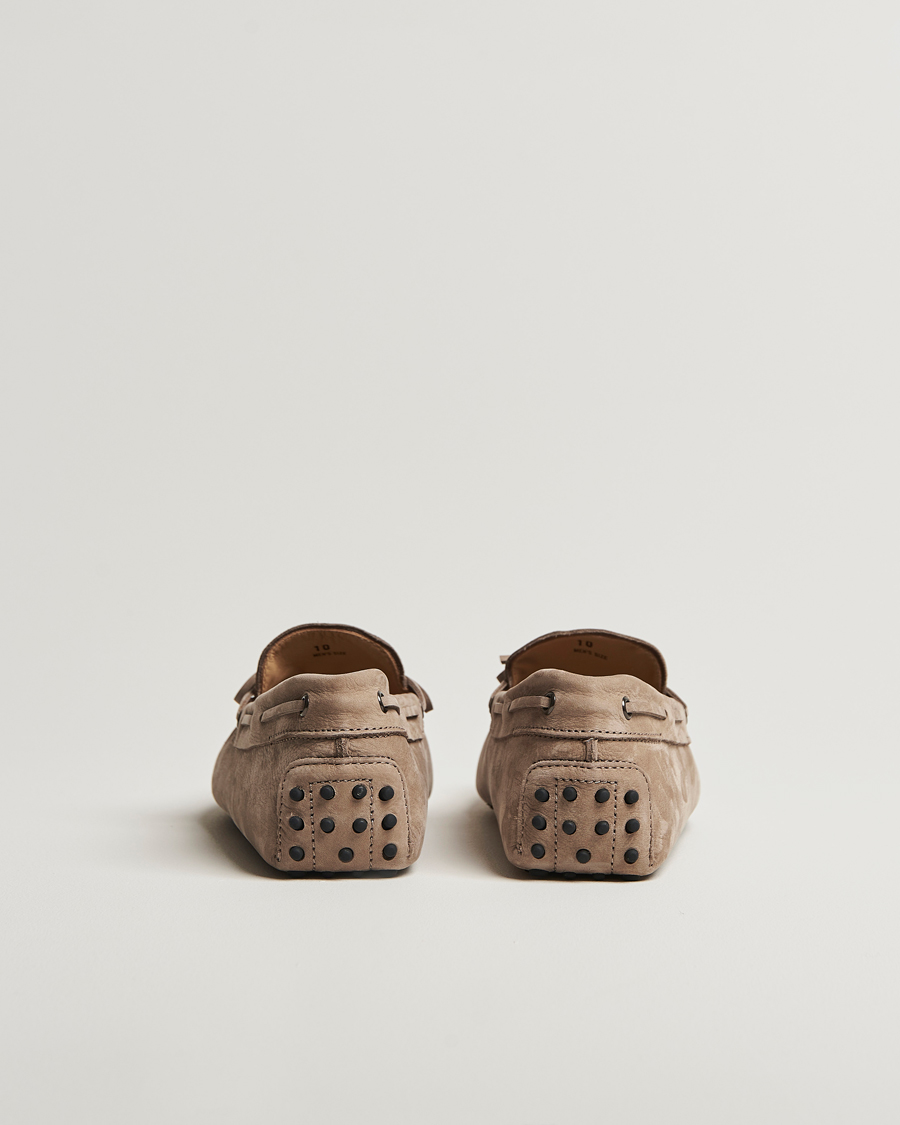 Herre | Tod's Lacetto Gommino Carshoe Taupe Nubuck | Tod's | Lacetto Gommino Carshoe Taupe Nubuck