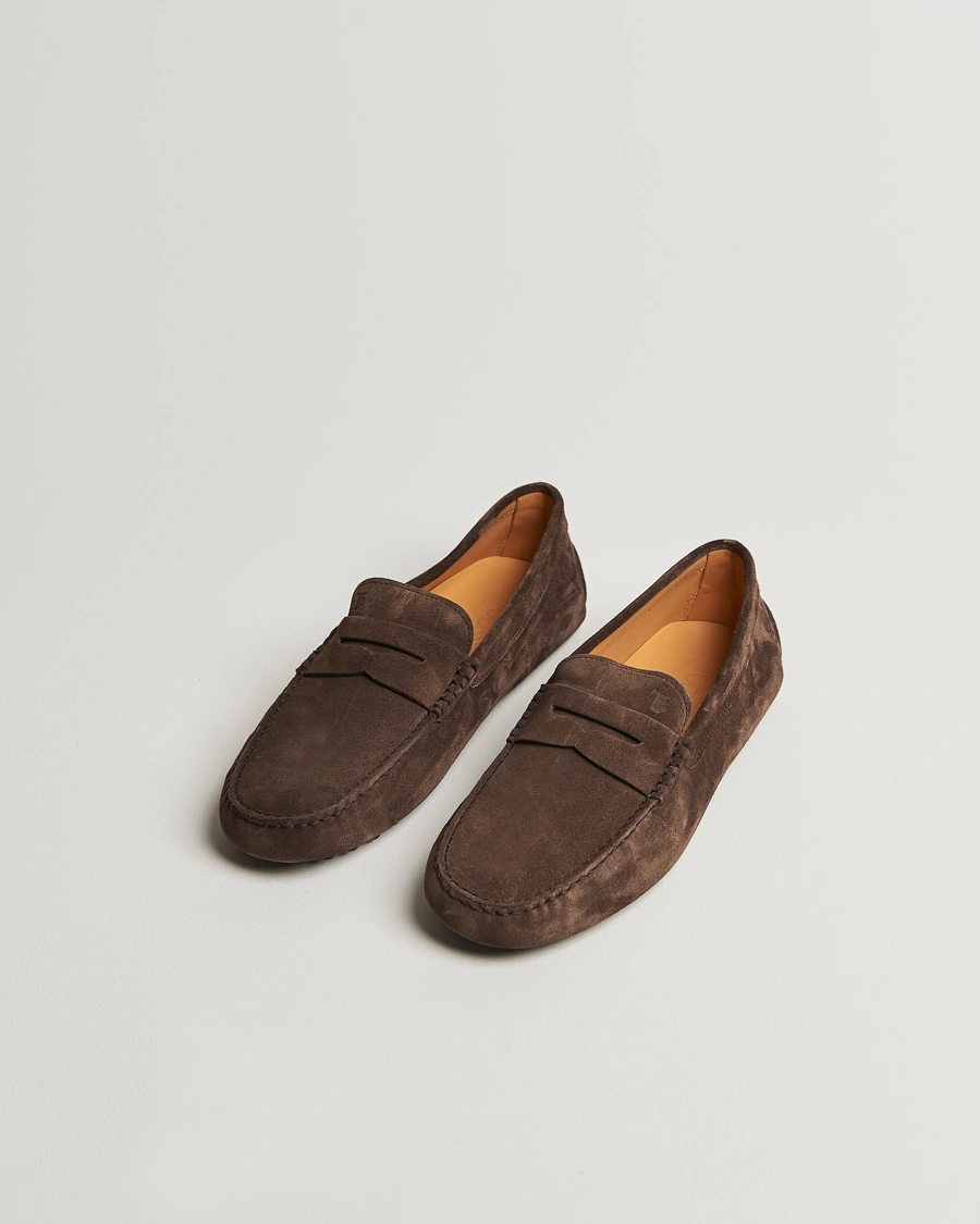Herre | Loafers | Tod's | Gommino Carshoe Dark Brown Suede