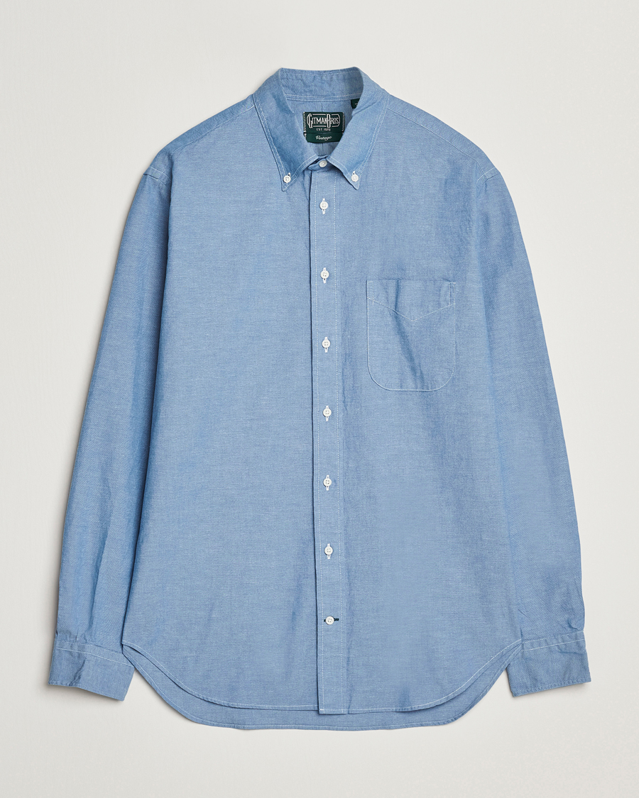 Herre | Skjorter | Gitman Vintage | Button Down Chambray Shirt Light Blue