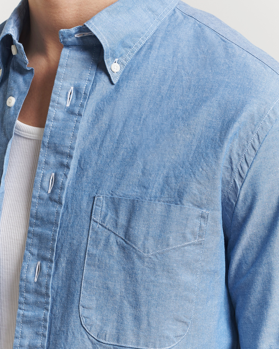 Herre | Skjorter | Gitman Vintage | Button Down Chambray Shirt Light Blue