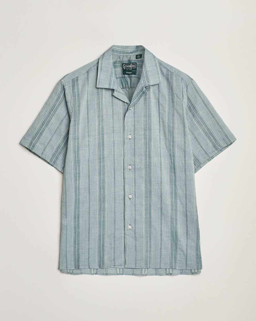Herre | Skjorter | Gitman Vintage | Japanese Dobby Camp Shirt Green