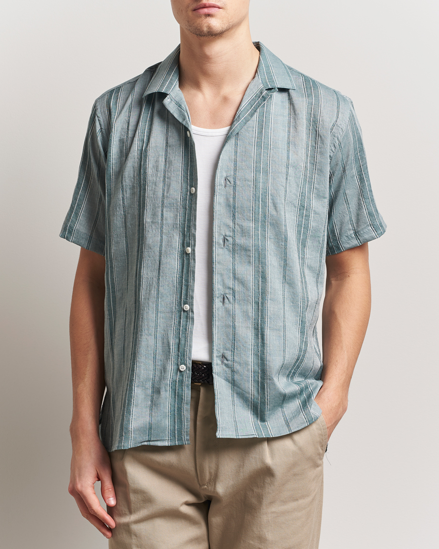 Herre | Skjorter | Gitman Vintage | Japanese Dobby Camp Shirt Green
