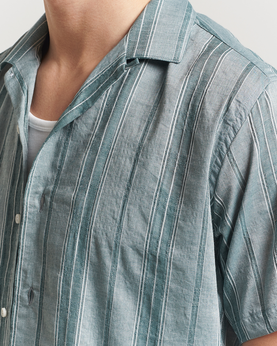 Herre | Skjorter | Gitman Vintage | Japanese Dobby Camp Shirt Green