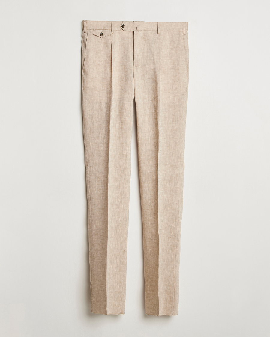 Herre | Bukser | PT01 | Gentleman Fit Linen Trousers Light Beige