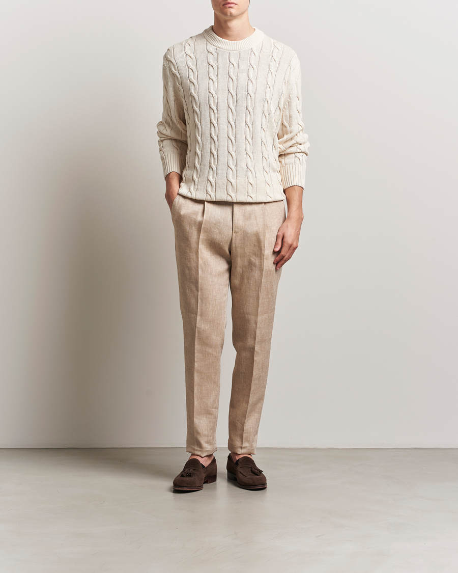 Herre | Bukser | PT01 | Gentleman Fit Linen Trousers Light Beige
