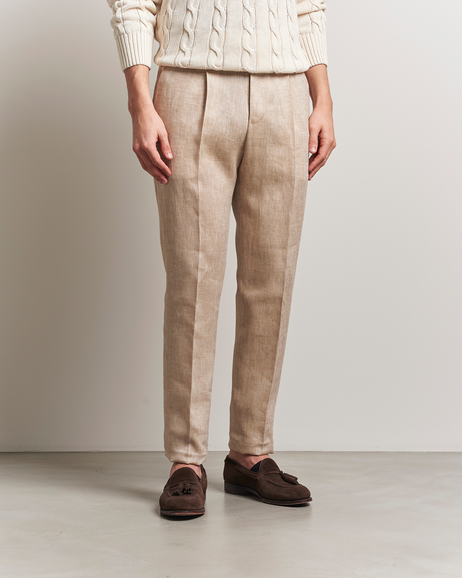 Herre | Bukser | PT01 | Gentleman Fit Linen Trousers Light Beige