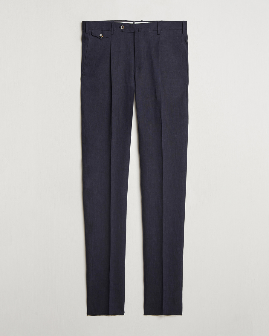 Herre | Bukser | PT01 | Gentleman Fit Linen Trousers Navy