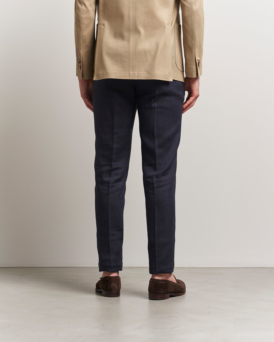 Herre | Bukser | PT01 | Gentleman Fit Linen Trousers Navy