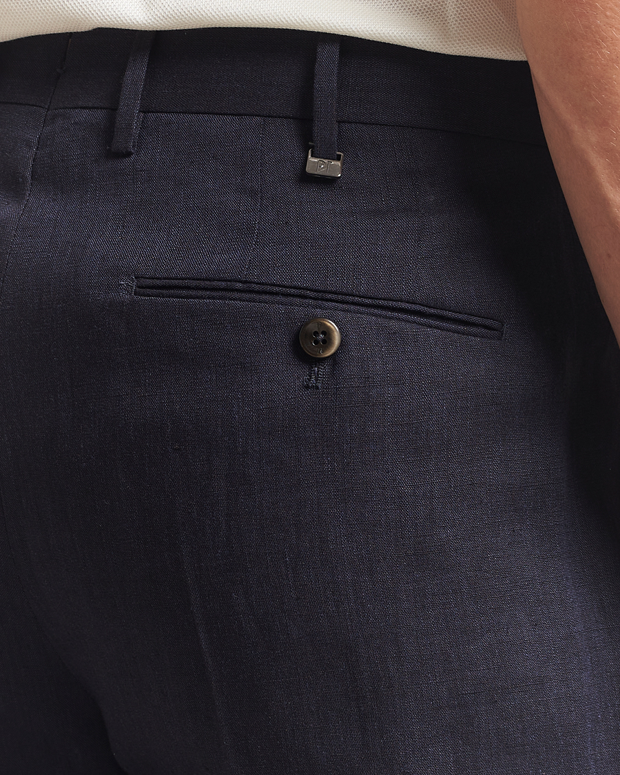 Herre | Bukser | PT01 | Gentleman Fit Linen Trousers Navy