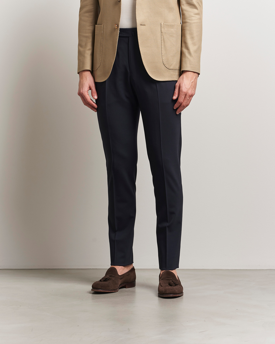 Herre | Bukser | PT01 | Gentleman Fit Wool Stretch Trousers Navy