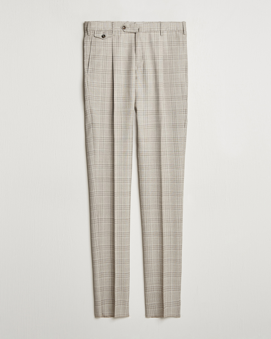 Herre | Bukser | PT01 | Gentleman Fit Check Wool Trousers Beige