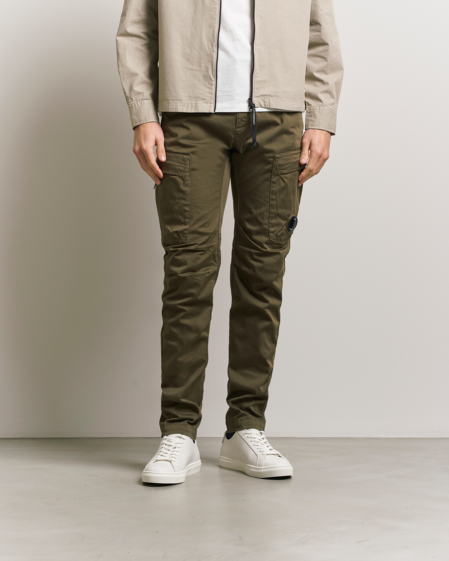 Herre | Bukser | C.P. Company | Satin Stretch Cargo Pants Olive